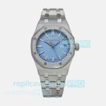 IPF Swiss Clone Audemars Piguet Royal Oak 15551ST Baby Blue Dial SS Women's Watch 37mm 